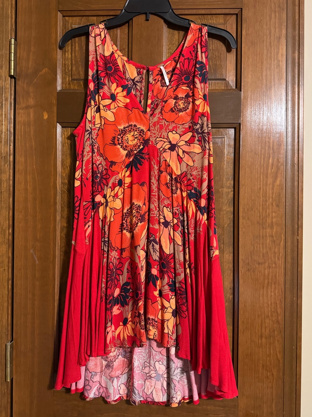 NWT Free People Floral Red Sleeveless Dress Size Small